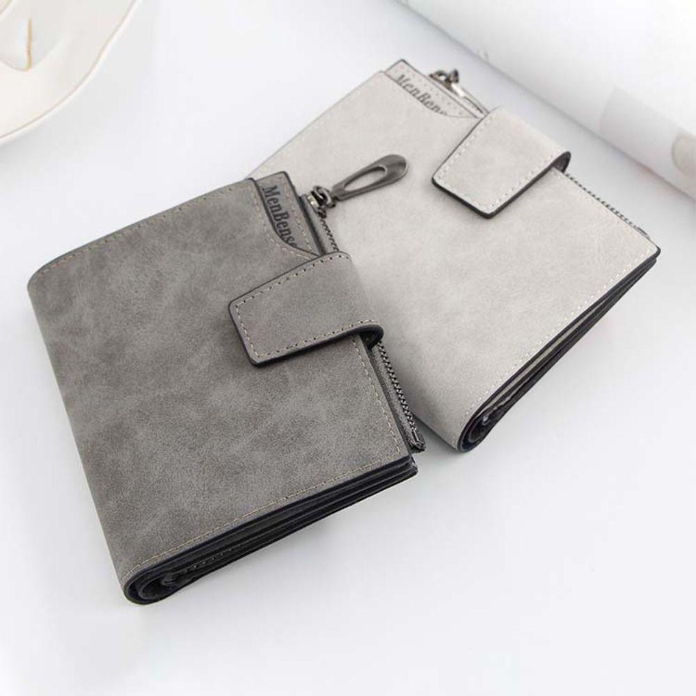 PU Leather Cash Purse Bag Large Capacity Short Wallets Portable Pocket Purse Wallet  Men Women