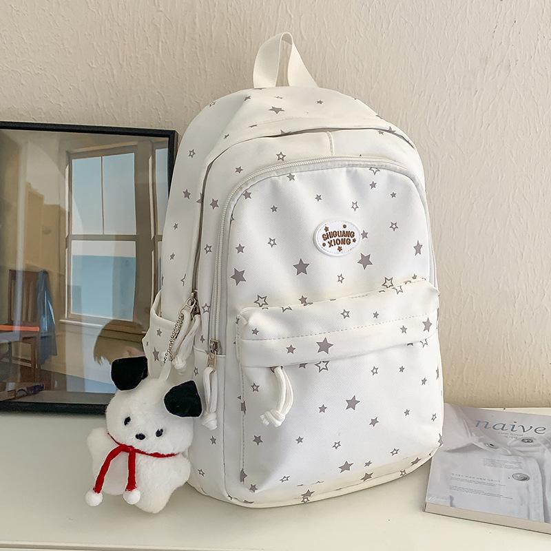 Schoolbag Japanese Star Printed Backpack Ins Style High Value Versatile Large Capacity Student Schoolbag Simple Casual Backpack