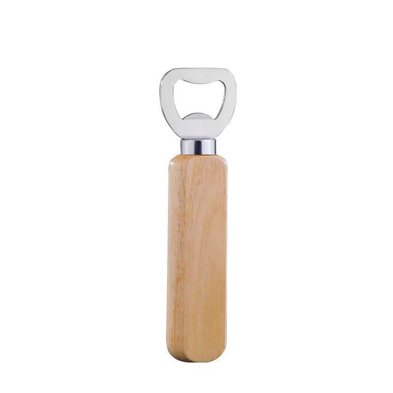 Wood Handle Beer Bottle Opener, Portable and Creative Wooden Solid Wood Bottle Opener, Beer Bottle, Stainless Steel