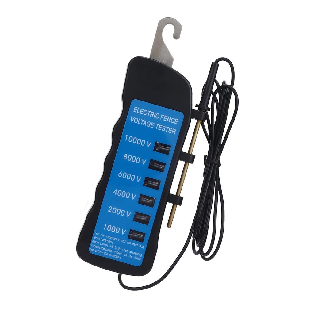 Einfach zu tragen Wasserdichter Elektrozaun-Elektrotester 10000V mit 6 LED-Anzeigen ABS-Gerät für Metalldraht & Vieh