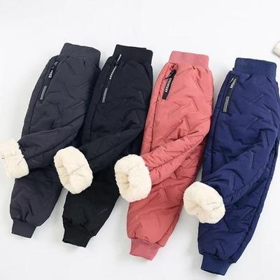 Girls Winter Warm Fashion Cashmere Cotton Pants for Boys Aged 3-12 Kids Casual Waterproof Thicken Sweatpants Children's Clothes