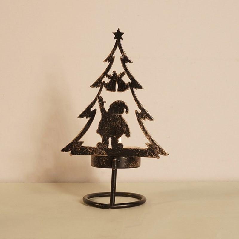 Antique Styles Christmas Candlestick, Durable Iron Candle Stand Home Decors for Holiday Celebration Christmas Item