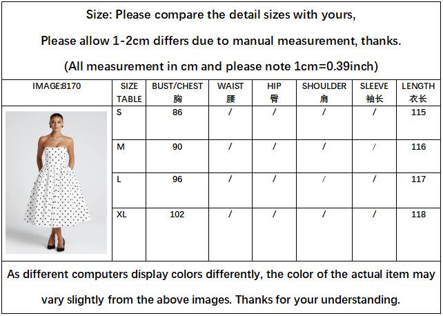 European and American women's polka dot strapless dress, French Hepburn-style waist-cinching fashion