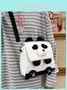 Zaino in Tela Panda per Ragazze con Ricamo Compatta Borsa da Viaggio per Studenti