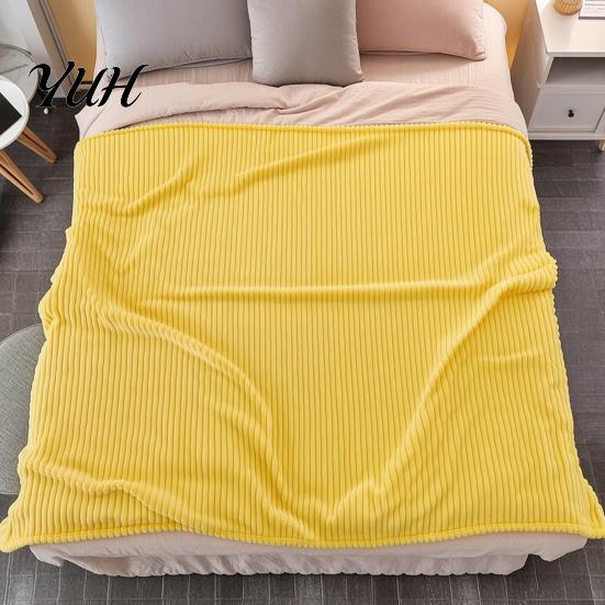 Portable Office Nap Blanket Striped Fleece for Bed, Ribbed Throw Couch, Warm Faux Rabbit Fur Soft Breathable Cozy Bed Blankets, Lightweight