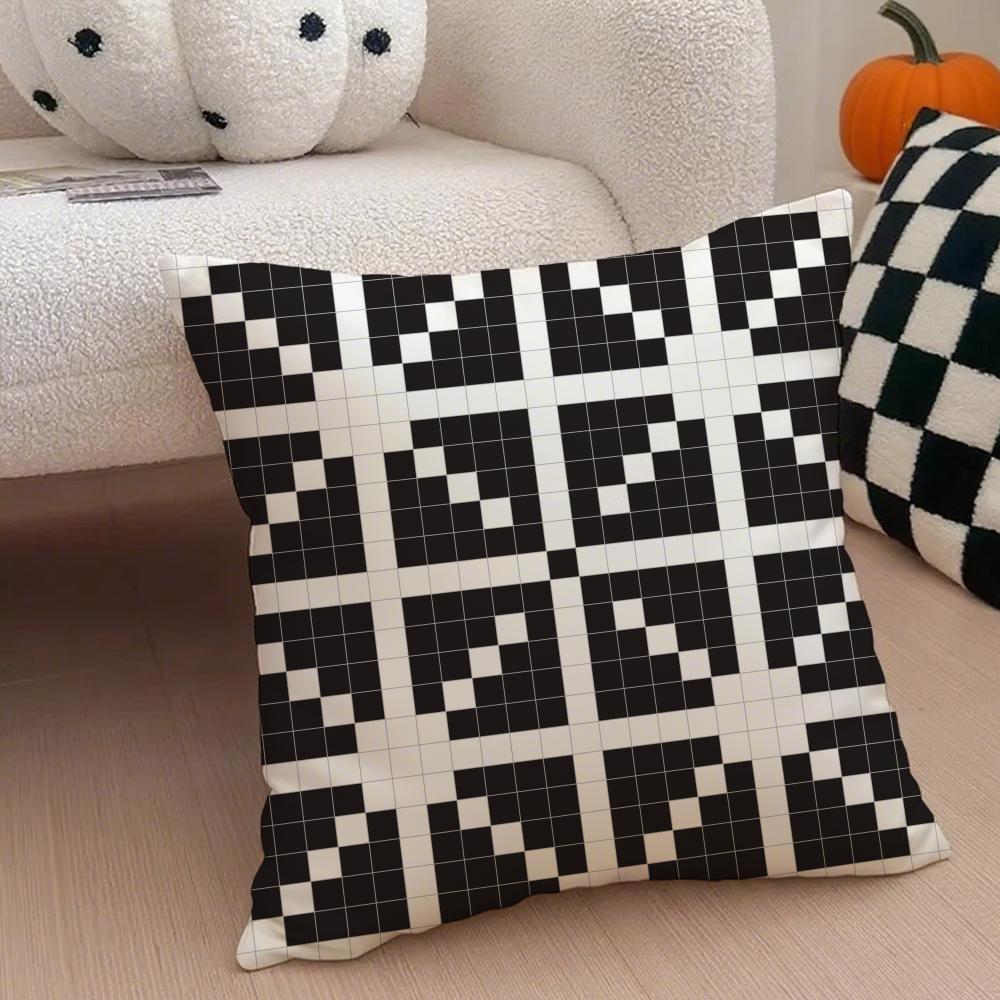 Retro Pixeliger Ar Pixel-Druck Textur Kissenbezug Überwurf-Kissenbezug Verdeckter Knopf Strapazierfähiges Polyester Stuhlkissen