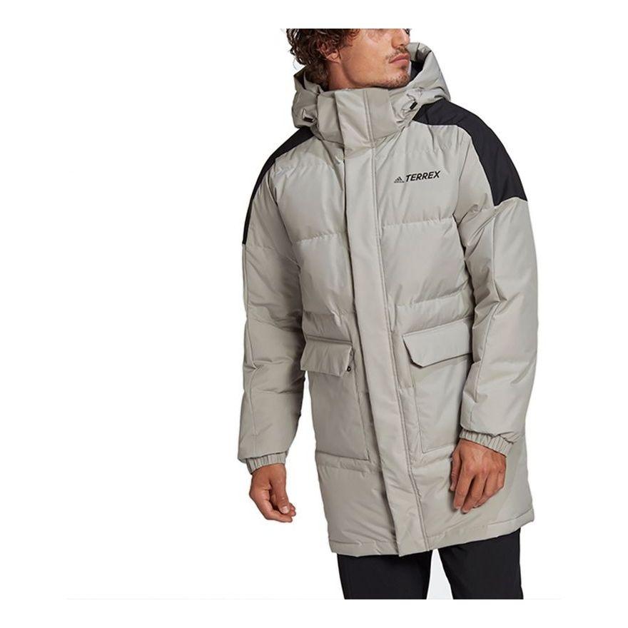 Adidas Down Jackets Unisex Gray Hooded Thickened Other GL7413 XXL