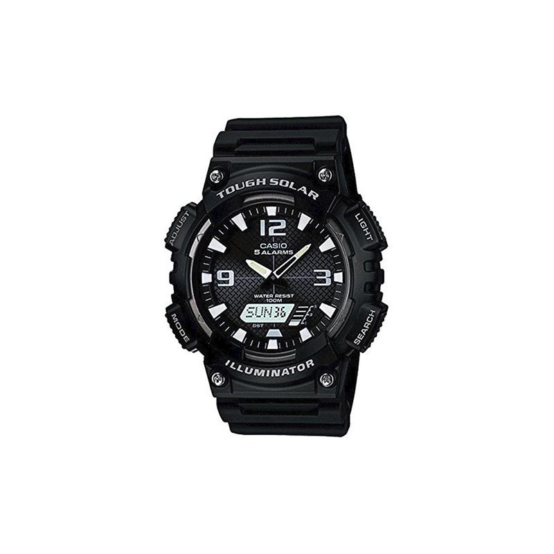 

Casio STANDARD series casual sports electronic small black watch solar quartz movement rubber strap Japanese and Korean watch men s watch AQ-S810W-1A чорний