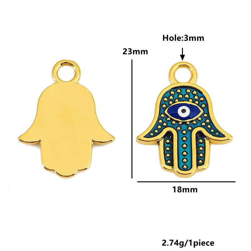 3pcs Stainless Steel Palm Eyes Charm Enamel Evil Eye Pendants for Jewelry Making DIY Women Earring Necklace Jewelry Accessories