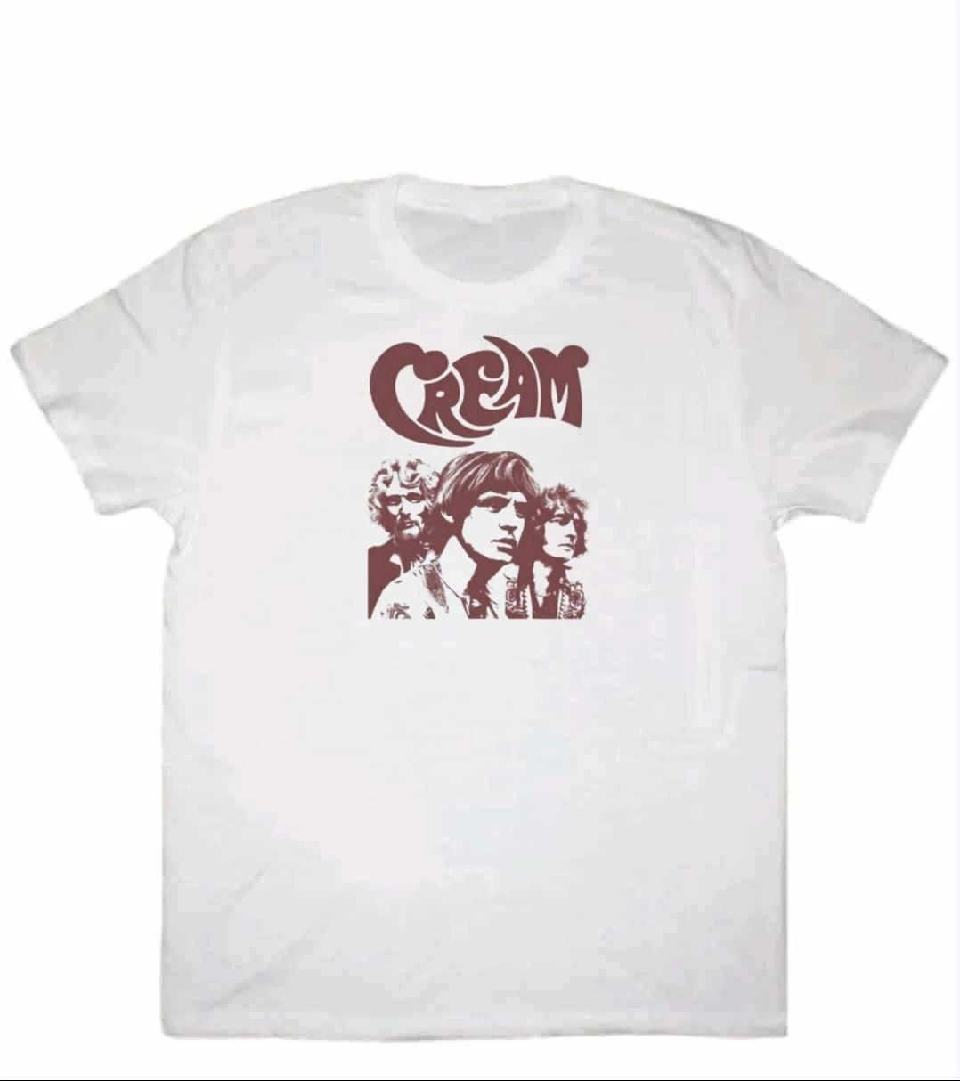 cream band Graphic Print Unisex Mens 100% Cotton T-shirt Mens Tees Top S