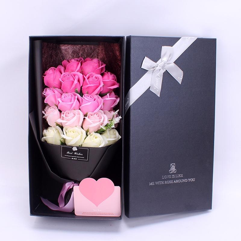 Romantic Valentine's Day Eternal Flower 18 Soap Rose Bouquet Gift Box Mother's Day Birthday Gift