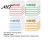 School Desk Accessories Striped Planning Sticky Notepads, Task Memo Pads, Removable Academic Planner Supplies Self-Adhesive Note Paper for Daily To-Do