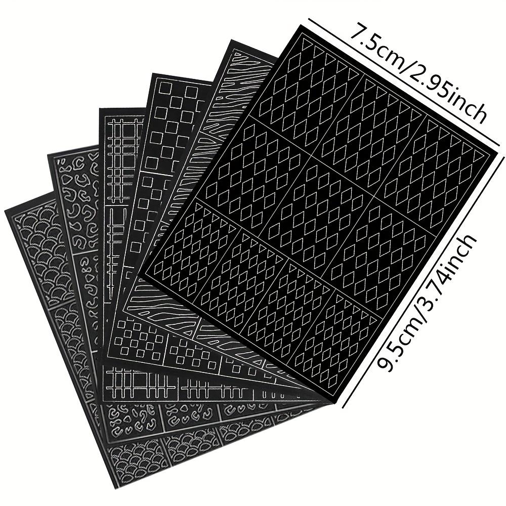 1 Stück Nail Art Hohlaufkleber, Nail Art Plattenvorlage, Linien-, Gitter-, Leopardenmuster-Designs, um Nail Art/Salon einfacher zu machen, Geschenk für Mädchen und Frauen