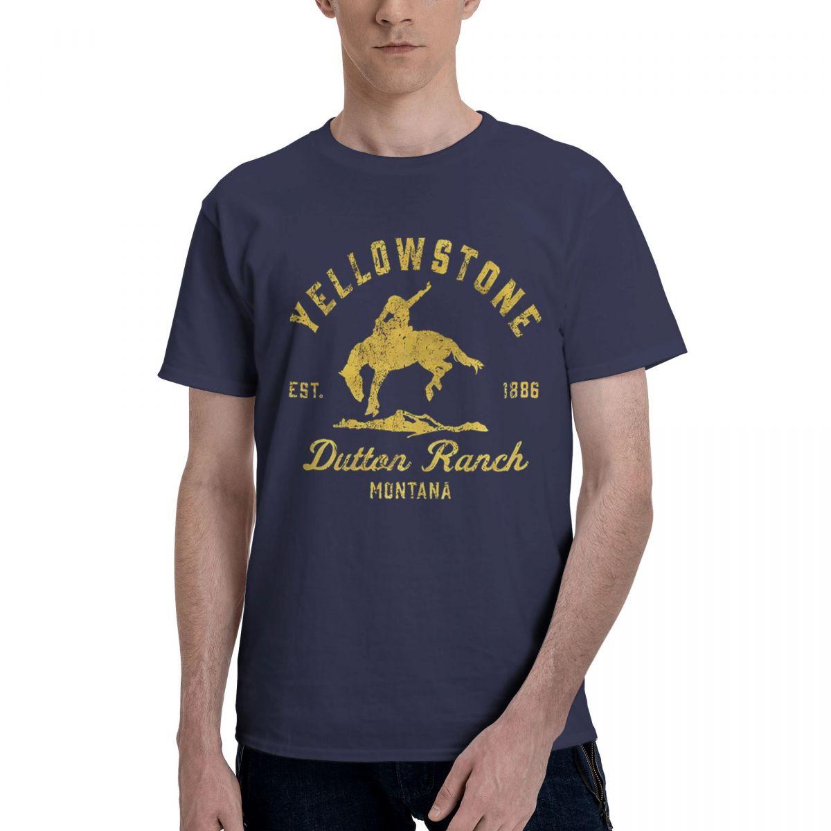 

Yellowstone TV Show Dutton Ranch Bucking Bronco 100 Cotton Casual Breathable Confortable Clothes Funny Mens TShirts Mens 4XL