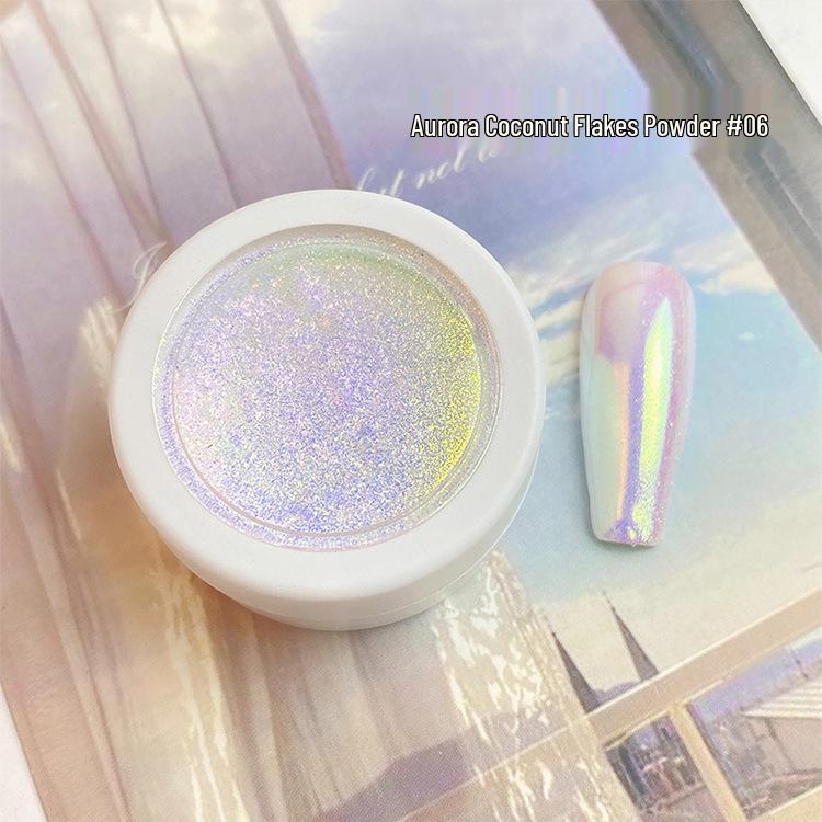 

Aurora Iridescent Mermaid Nail Powder - 6 Color-Changing Shades, Internet-Famous Nail Decoration