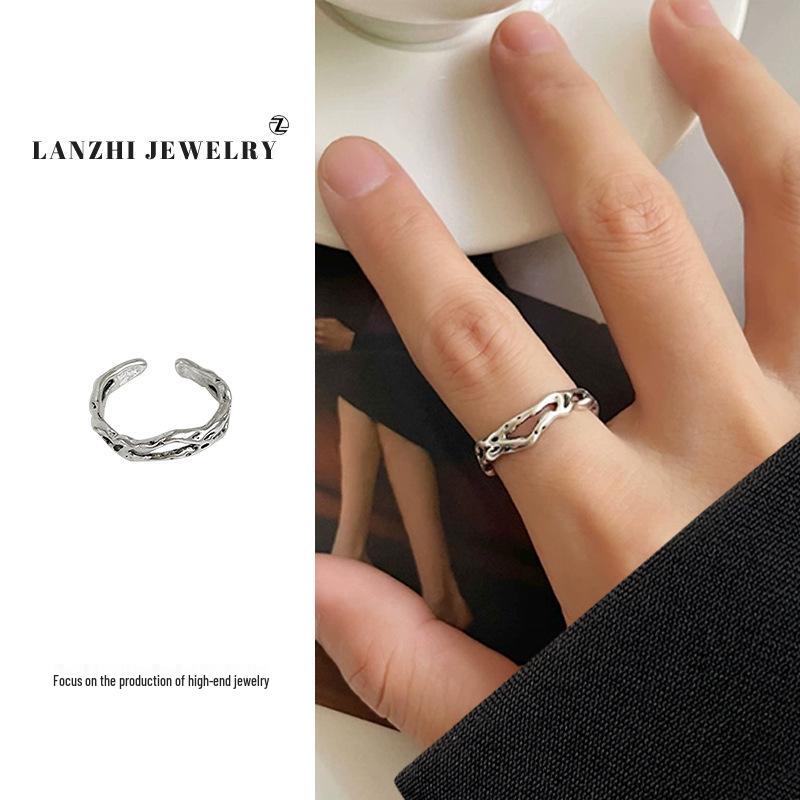 Lan Zhi 925 Sterling Silver Minimalist Double Layer Ring