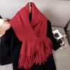 Fashion Luxury Solid Women Winter Scarf Warm Thicken Cashmere Shawl Outdoor Tassels Pashmina Lady Wrap Windproof Scarves