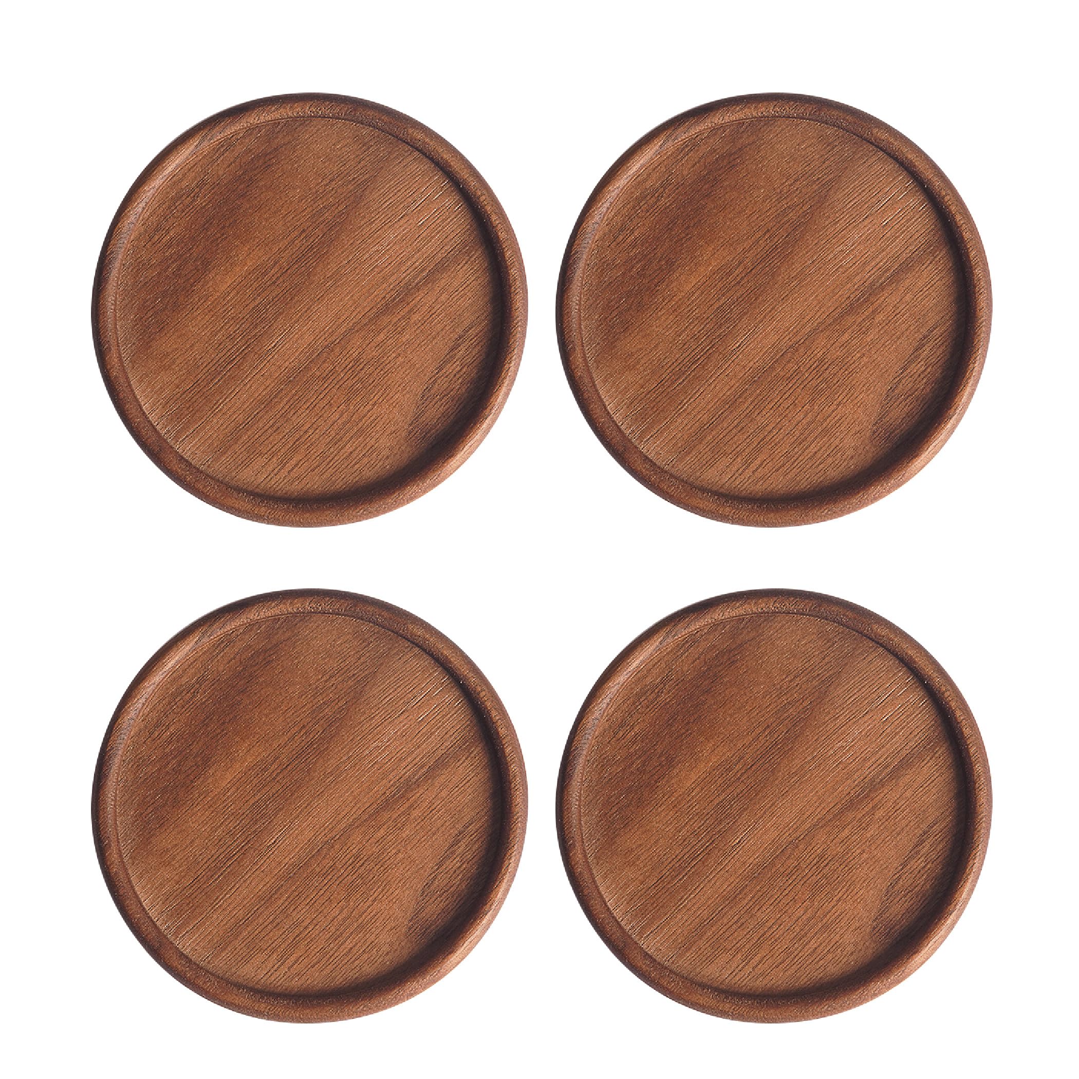 

Felimoa Деревянный набор черных дюймовых стеклянных подставок, 4 шт., грецкий орех, прибл.. 3,3 (8,8 см) Диаметр,