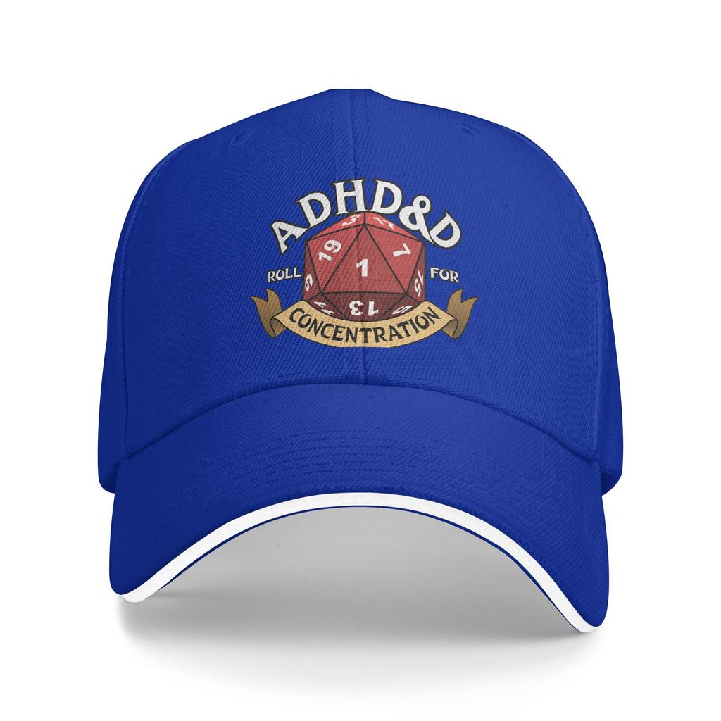 Adult DnD ADHDD Sandwich Hat Fitted Baseball Cap Polyester Sun Caps Adjustable Sports Cap Winter