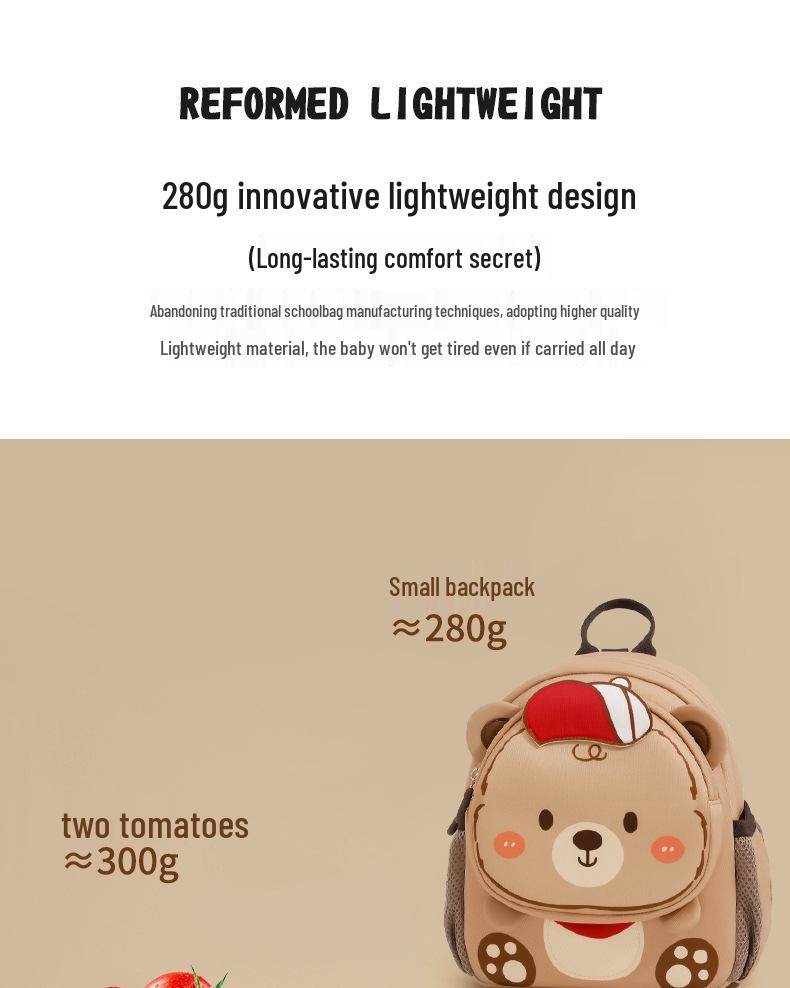 2025 Cartoon Cute Kids Backpack for Ages 1-6: Double Shoulder Kindergarten Backpack