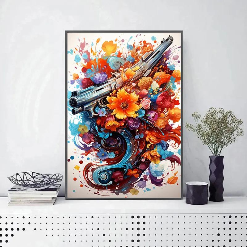 Abstract Graffiti Pistol Posters and Prints Canvas Paintings Wall Art Pictures for Living Room Home Decoration
