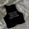 European and American Summer Female Personality Street Sleeveless Round Neck Letter Exposed Navel Suspender Sexy Vest
