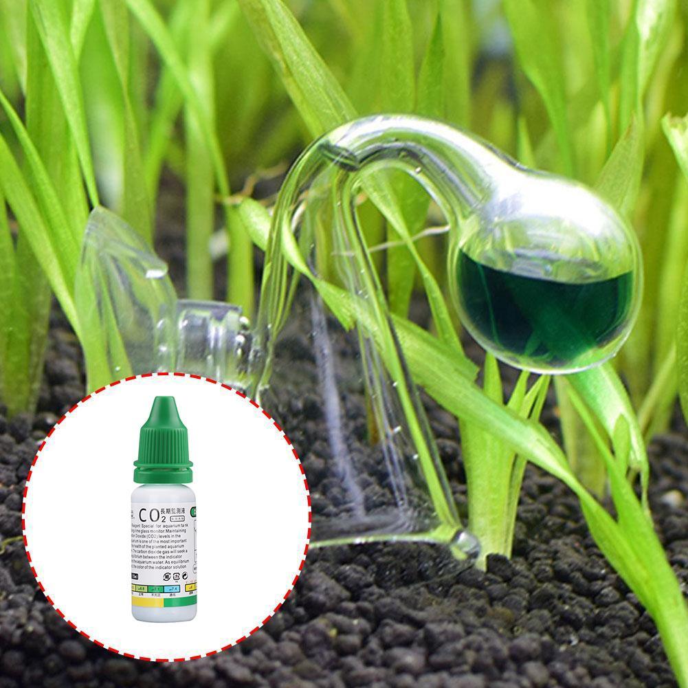 15ml Aquarium CO2 Solution Monitor CO2 System Concentration Fish Tank Glass Liquid Tester Fluid Glass Carbon Dioxide Checker