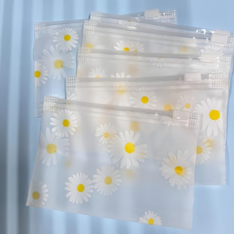 20 Daisy patterned frosted plastic zipper bags