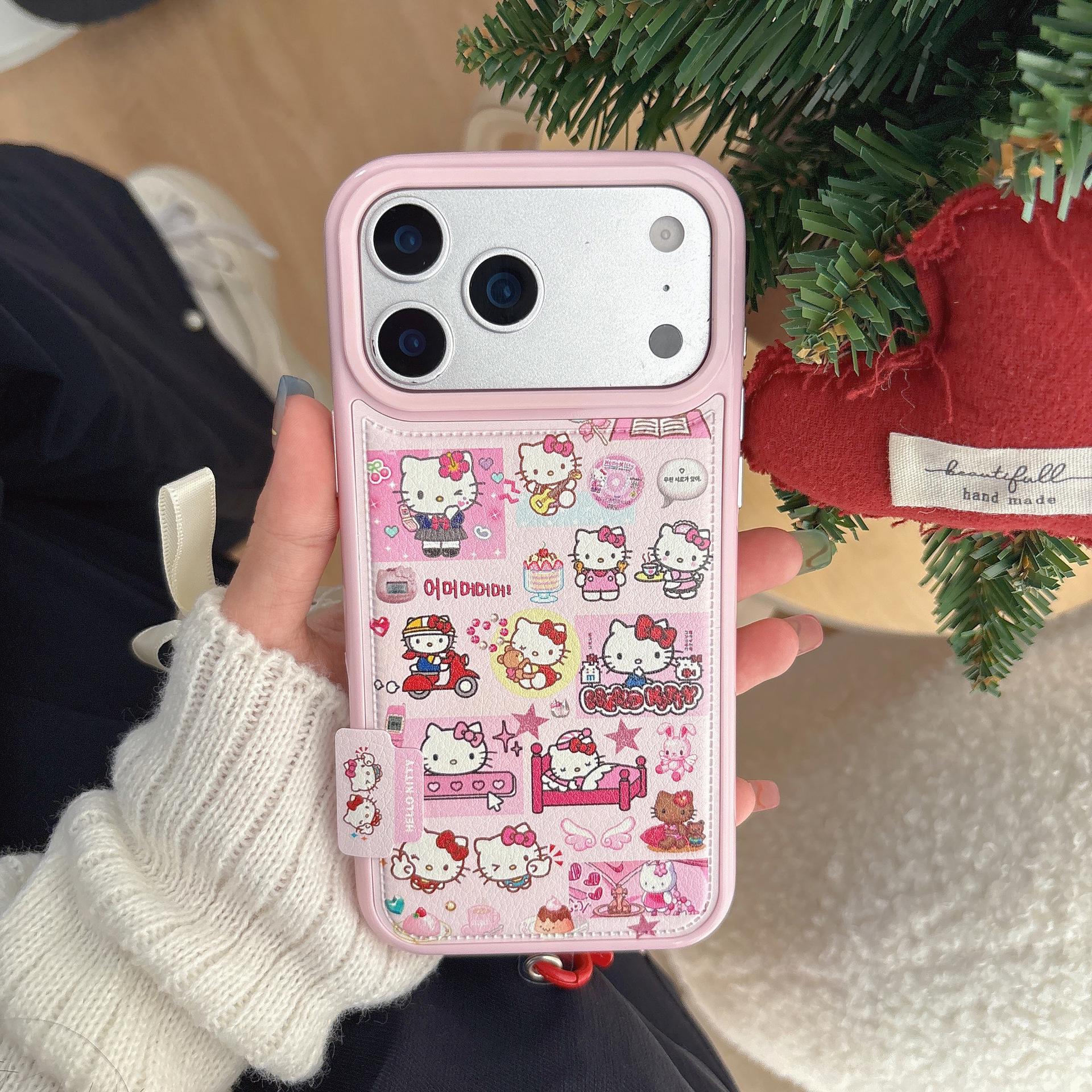 

Hello Kitty Full Screen Stitching Illustration Phone Case for iPhone 17/16ProMax/15/14 iPhone 15 Pro Max