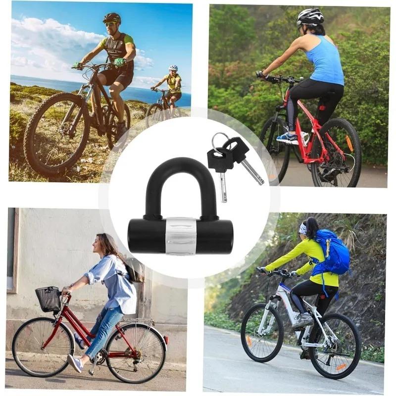 Bicycle U Lock with Key Anti Theft Compact Disc Brake Locks Security Bike Locks Anti Pry Motorcycles Lock Safe Cycling Gear
