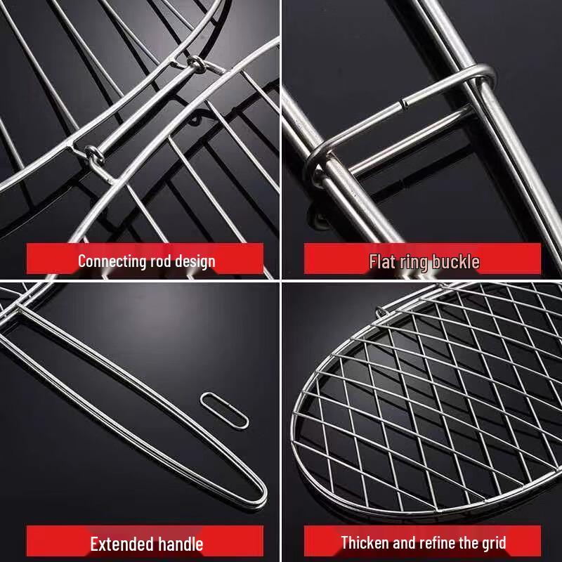 Zhi Shi Stainless Steel BBQ Fish Grill Basket