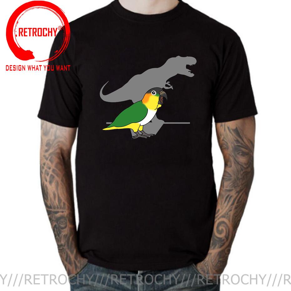 Trex Black Headed Caique TShirt Funny Bird Memes T Shirt Dinosaur Harajuku Gothic Unisex Tshirt Ullzang Streetwear Tops Tee Shirt