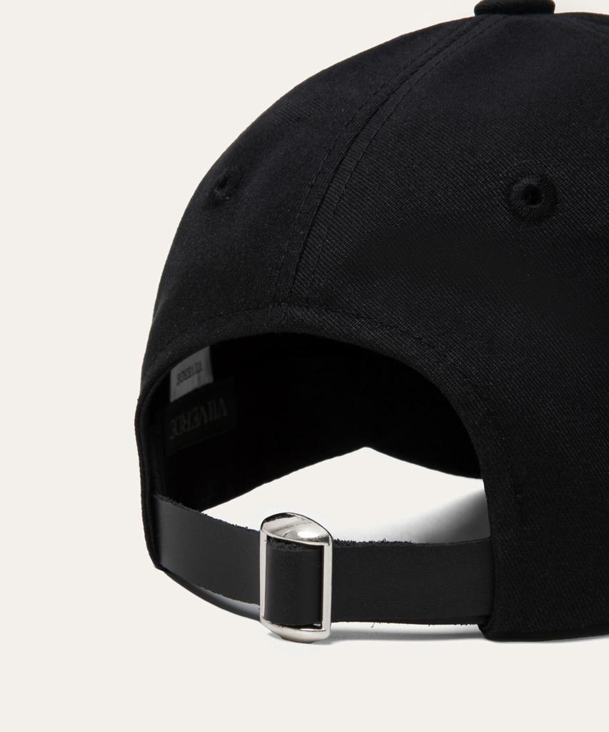 Bibeleude Leather Logo Patch Cap Black