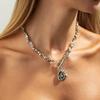 Salircon Unregelmäßige Perlen Choker Halskette Damen Mode Elegant Schwarzes Acryl Strassstein Anhänger Hals Hochzeit Party Schmuck Geschenke