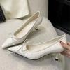 Fashion Fashion Rhinestone Bow Decoration Women Pumps Sexy Pointed Toe Satin Thin High Heels Elegant Banquet Shoes Women Mules Loafers