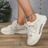 Fashion Fashion Lace Up Platform Sneaker Women Comfy Mesh Breathable Running Walking Shoes Woman Non Slip Thick Bottom Vulcanized Shoes