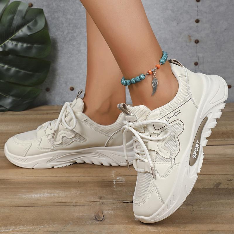 Fashion Fashion Lace Up Platform Sneaker Women Comfy Mesh Breathable Running Walking Shoes Woman Non Slip Thick Bottom Vulcanized Shoes