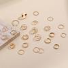 New Fashion Gold Pearl Love Butterfly Cross Hollow Opening 22-piece Suit Ring