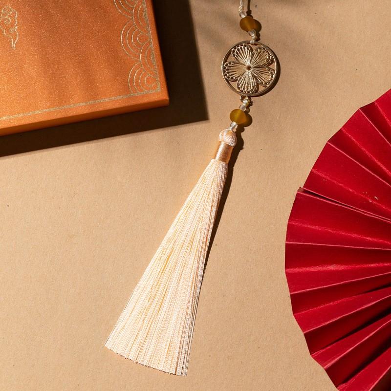 Chińskie klasyczne frędzle delikatny styl etniczny kwiat metalowa rama wisiorki DIY ozdoby rękodzielnicze breloczek dekoracja