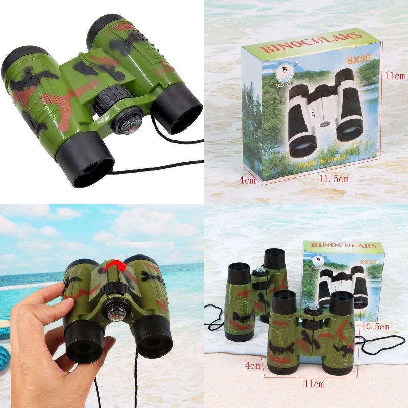 Foldable Kids Camouflage Binoculars With Compass For Outdoor Play