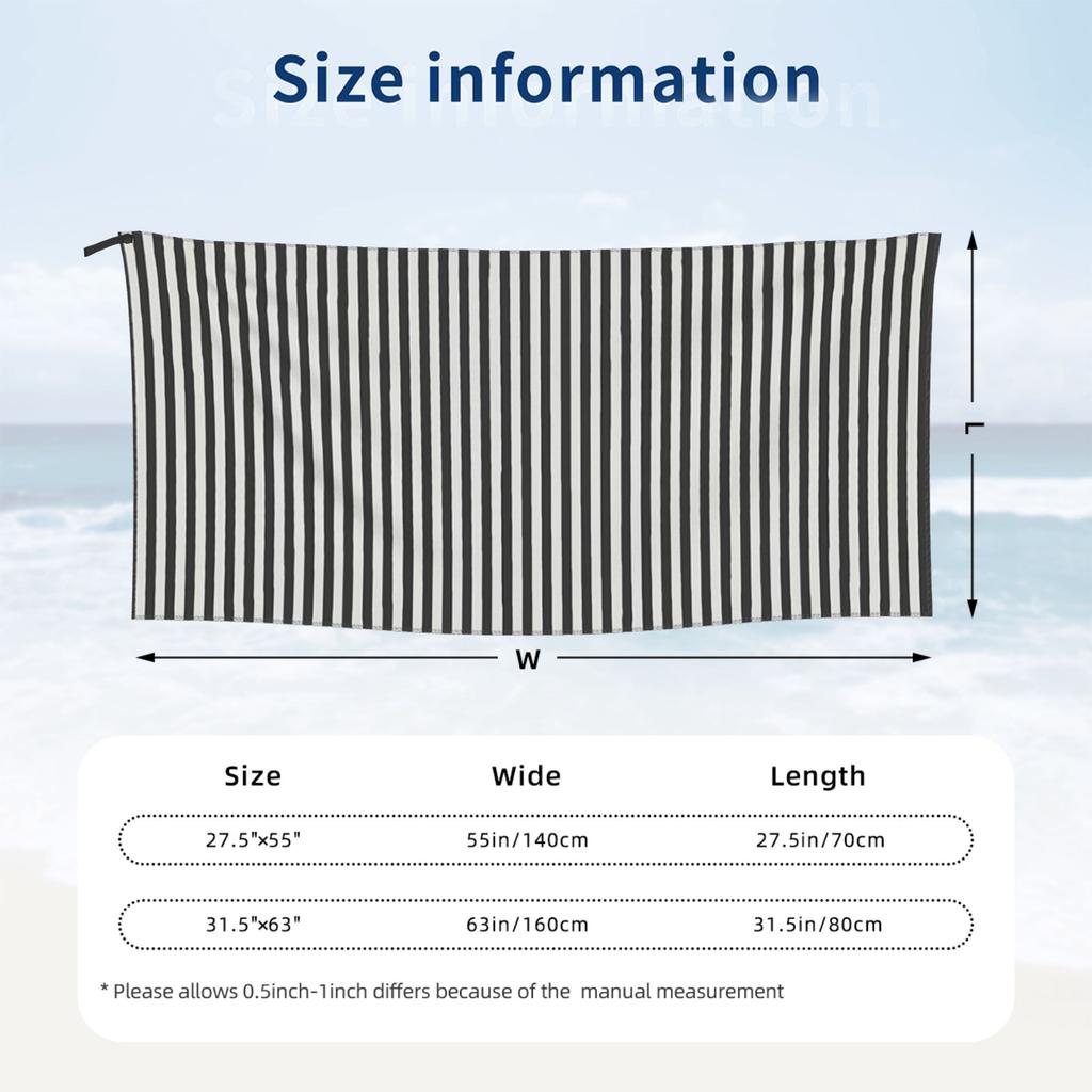 Vertical and Horizontal Diagonal Stripe Design Pattern Beach Towel Soft Microfiber Quick Dry Absorbent Quick Towels For Pool