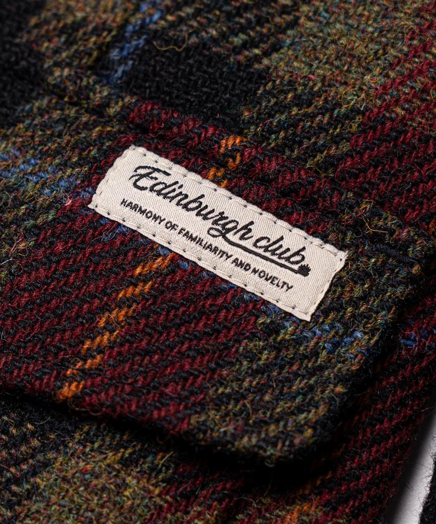 Edinburgh Club Harris Tweed Checked 3 Button Jacket [Wine]