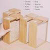 Bamboo Grain Storage Container Food Condiment Dispenser Transparent Sliding Lid Kitchen Storage Tank For Cereal, Rice, Flour