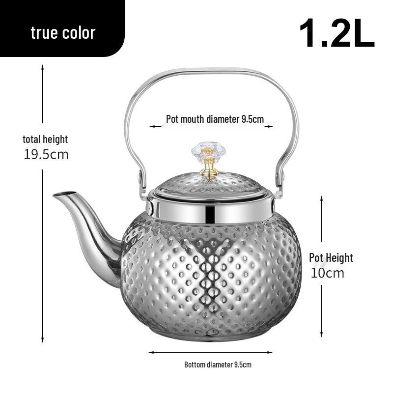 

Middle Eastern Hammered Stainless Steel Teapot with Infuser - Restaurant, Hotel, Household Kettle for Flower Tea