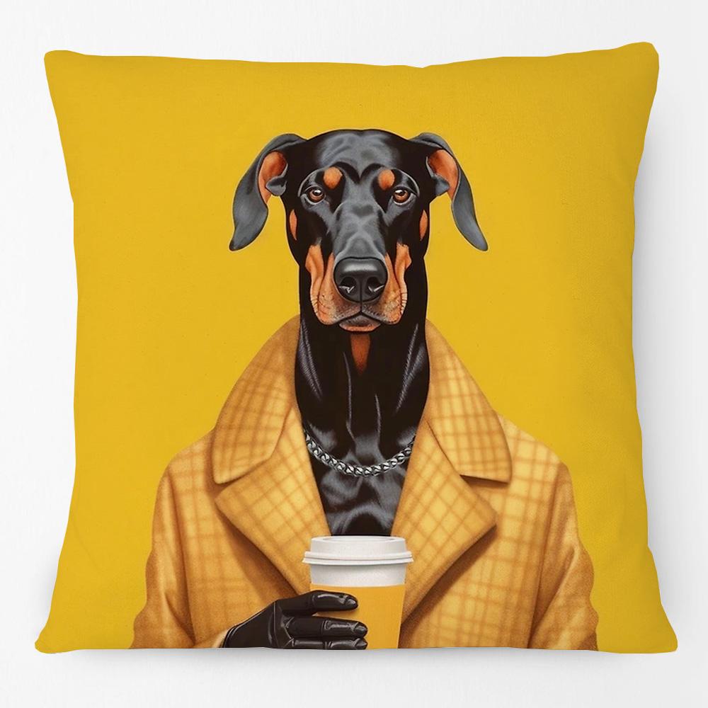 Fashion Dogs Posters Cushion Cover Rottweiler Beagle Australian Shepherd Shorthaired Pointer Dog Print Linen Pillow Case