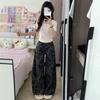 Comfortable Spring and Autumn Work Trousers Female Loose Wide Leg Trousers Draped Straight Camouflage Sports Casual Denim Trousers Long Denim Pants