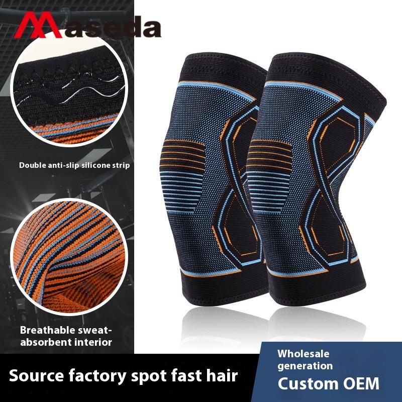 Genunchiere compresive tricotate elastice pe patru laturi, en-gros, genunchiere sport pentru protecție compresivă elastică