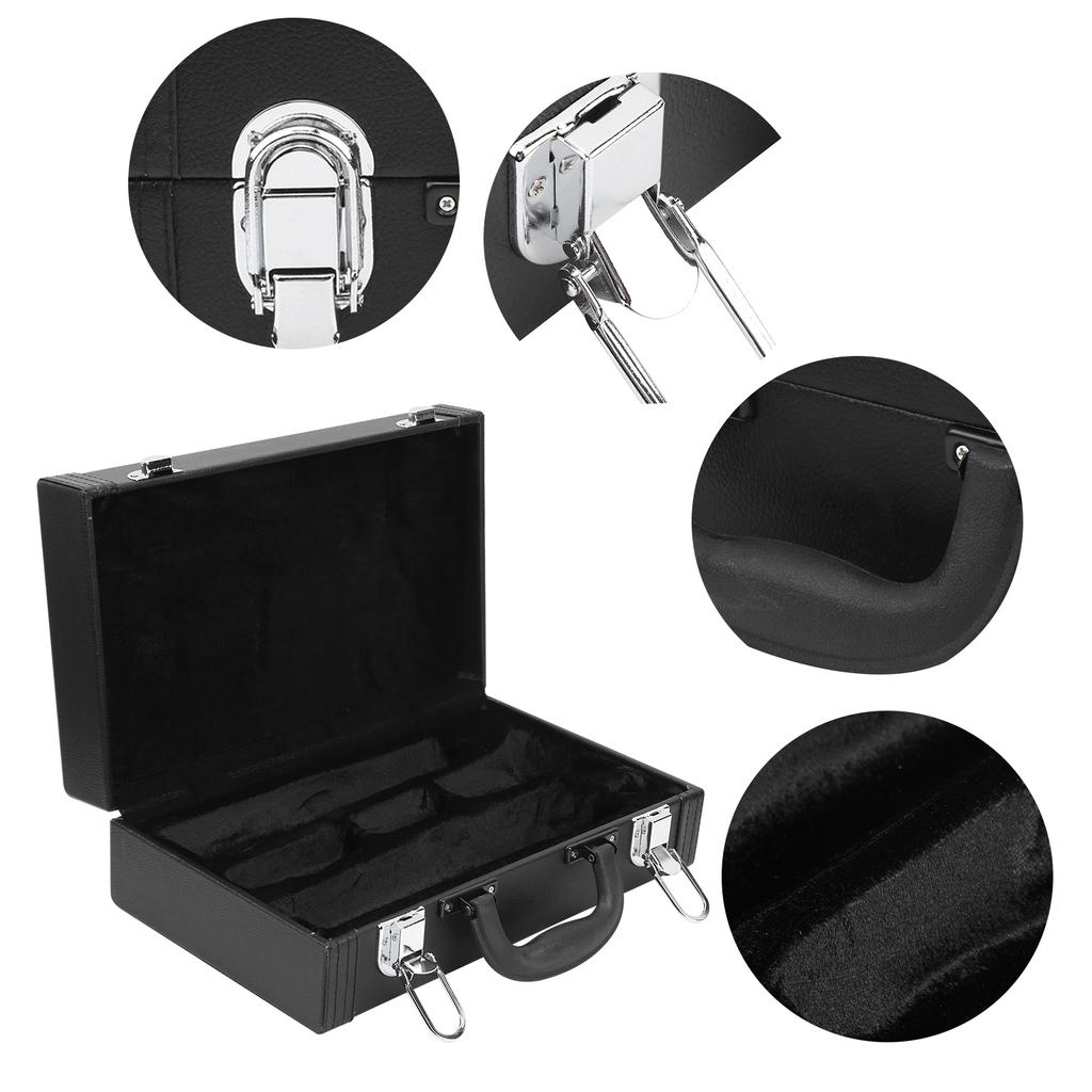 Clarinet Case Faux Leather Waterproof Hard Shell Musical Instrument Accessories IN‑125