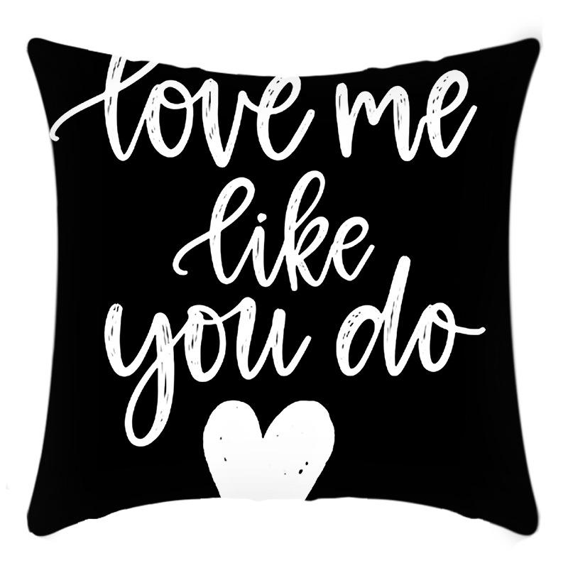 

New Simple Series Pillow Cover Black White Letter Printed Pillow Cover Sofa Cushion Cover Premium Durable Quality 45 * 45Cm pillowcase