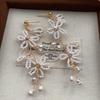 Pearl Rice Beads Flower Beaded Fringed Earrings Earrings Versatile Fresh And Elegant Natural Temperament Earrings